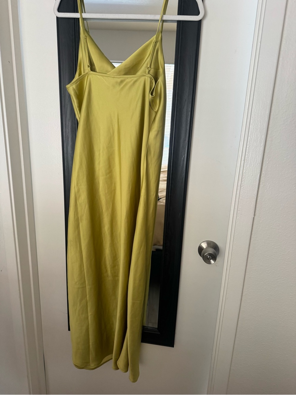 Joie Satin Cowl Maxi Dress in Chartreuse - Picture 3 of 3